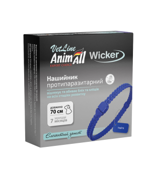 АнімАлл ВетЛайн Вікер протипаразитарний нашийник для собак,  індіго 70 см