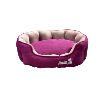 Лежак AnimAll Royal Velours М Fuchsia для котів і собак, 53х47х21 см