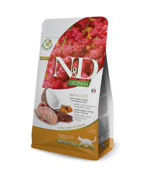 Сухой корм Farmina N&D Quinoa Skin&Coat Adult для кошек, при пищевой аллергии, с перепелом и киноа, 1.5 кг