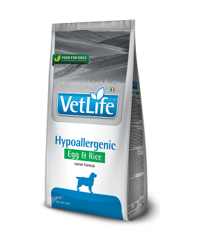 Сухой лечебный корм для собак Farmina Vet Life Hypoallergenic Egg & Rice диетическое питание, при пищевой аллергии, 2 кг
