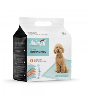 Пелюшки AnimAll Puppy Training Pads для собак і цуценят, 60 х 90 см, 50 штук