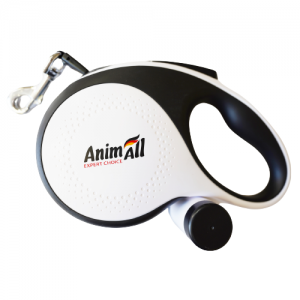 TM AnimAll Рулетка-поводок с диспенсером S до 15 кг/3 метров, белая
