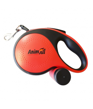 TM AnimAll Рулетка-повідець з диспенсером S до 15 кг/3 метрів, червона