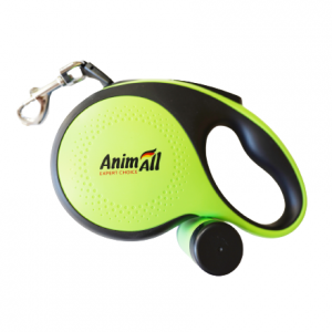 TM AnimAll Рулетка-поводок с диспенсером М до 30 кг/5 метров, зеленая