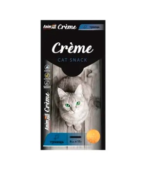 Лакомство AnimAll Сrème для кошек со вкусом тунца, 6 х15 г