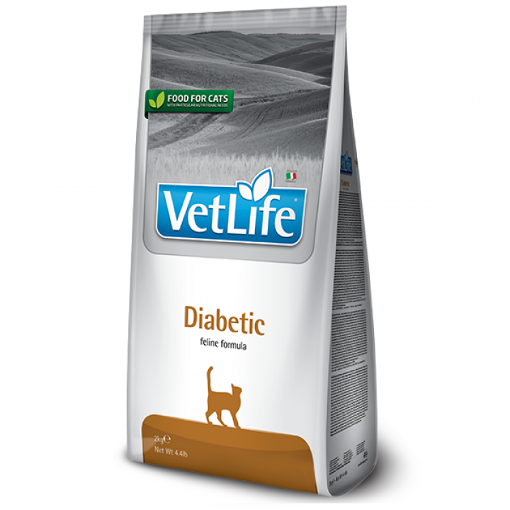 Сухой лечебный корм для кошек Farmina Vet Life Diabetic диетическое питание, для контроля уровня глюкозы в крови при сахарном диабете, 400 г