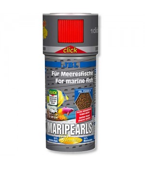 Корм премиум-класса JBL MariPearls CLICK в форме гранул для морских рыб, в банке с дозатором, 250 мл