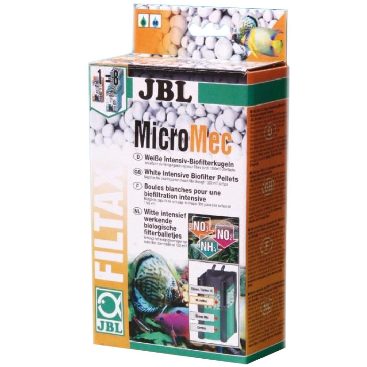 Шарики из спечённого стекла JBL Micromec для расщепления загрязняющих веществ в аквариумном фильтре, 650 г