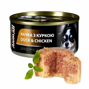 Влажный корм AnimAll для собак утка с курицей, 85г