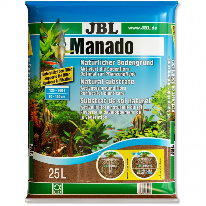 Натуральный субстрат JBL Manado для пресноводных аквариумов, 25 л
