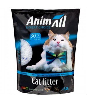Силикагелевый наполнитель AnimAll Кристаллы аквамарина, для кошек, 3.8 л (1.6 кг)