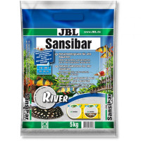 Светлый мелкий донный грунт с чёрными камешками JBL Sansibar River, 5 кг