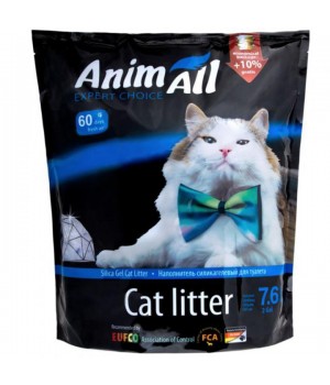 Силікагелевий наповнювач AnimAll Кристали аквамарину, для котів, 7.6 л (3.2 кг)