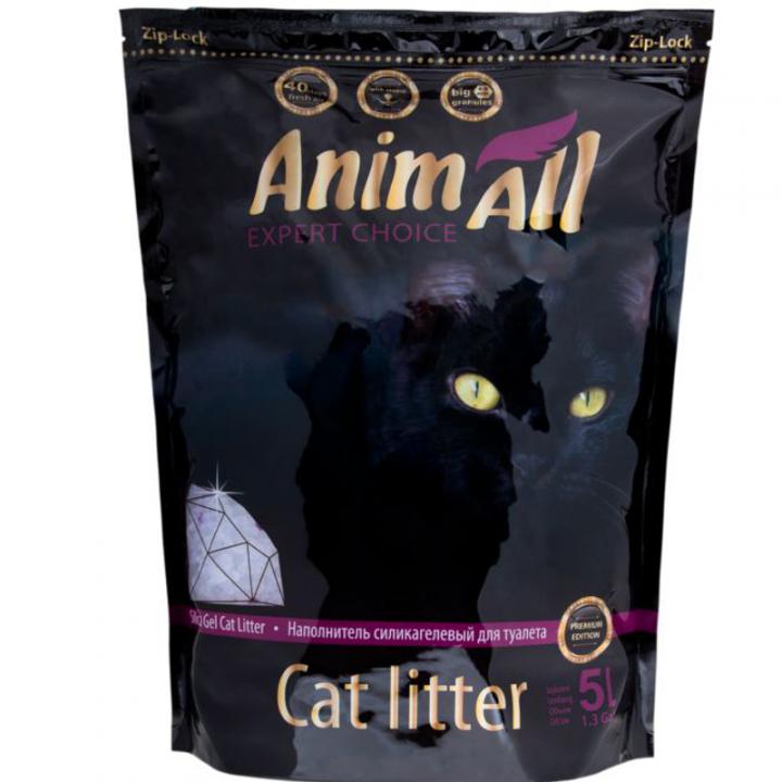 Силикагелевый наполнитель AnimAll Premium Кристаллы аметиста, для кошек, 5 л (2.1 кг)