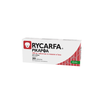 Таблетки KRKA Рикарфа противовоспалительные для собак, со вкусом мяса, 100 мг, 20 табл