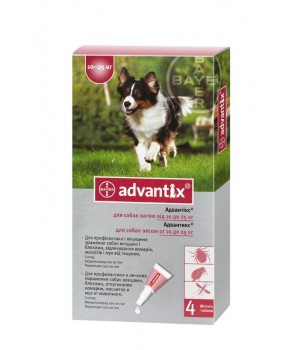 Капли от блох и клещей Bayer Advantix для собак весом 10-25 кг, 1 пипетка