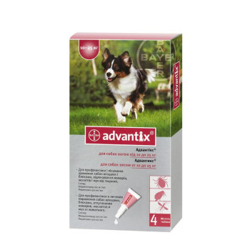 Капли от блох и клещей Bayer Advantix для собак весом 10-25 кг, 1 пипетка