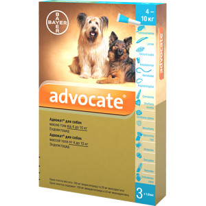 Краплі проти паразитів Bayer Advocate для собак 4-10 кг, 1 піпетка