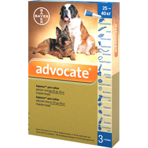 Краплі проти паразитів Bayer Advocate для собак понад 25 кг, 1 піпетка