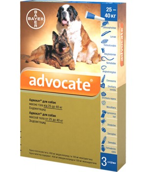 Краплі проти паразитів Bayer Advocate для собак понад 25 кг, 1 піпетка