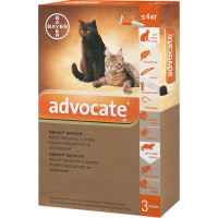 Краплі проти паразитів Bayer Advocate для котів до 4 кг, 1 піпетка