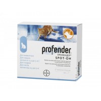 Краплі від глистів Bayer Profender Spot-On для котів від 2.5 до 5 кг, 0.7 мл. 1 піпетка