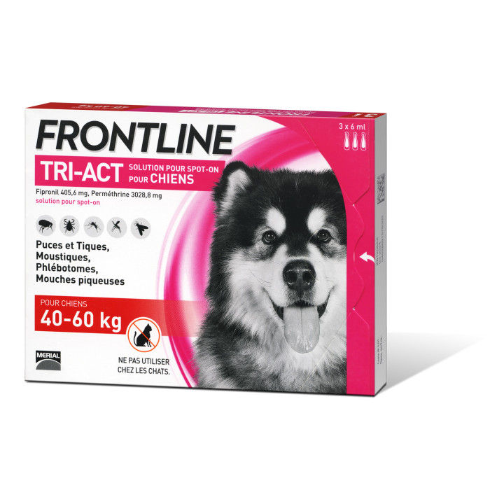 Капли Boehringer Ingelheim Frontline TRI-ACT от блох и клещей для собак, XL, 40-60 кг, цена за 1 пипетку
