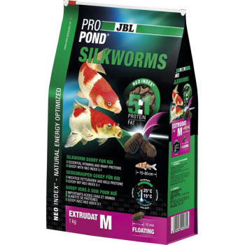 Ласощі в формі шовкопрядів JBL ProPond Silkworms для вряди, 1 кг