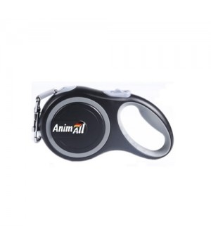 Повідець-рулетка AnimAll для собак вагою до 15 кг, 3 м, сірий