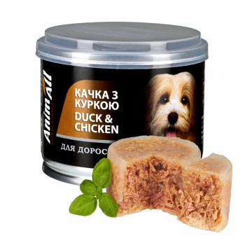 Влажный корм AnimAll для собак, утка с курицей, 195г