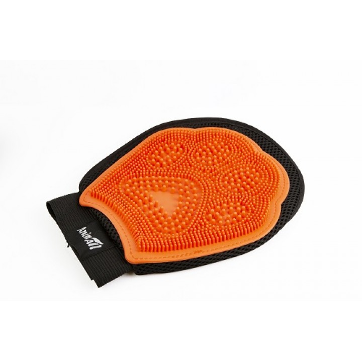 Перчатка для вычесывания шерсти AnimAll Groom для животных, оранжевая
