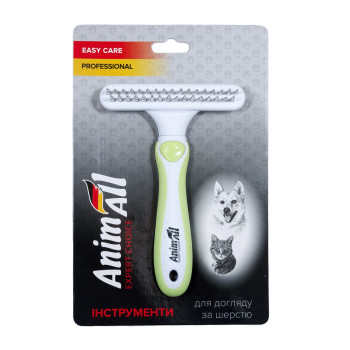 Расческа-грабли AnimAll Groom для животных, Зеленая
