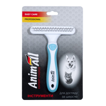 Гребінець-граблі AnimAll Groom для тварин, Блакитна