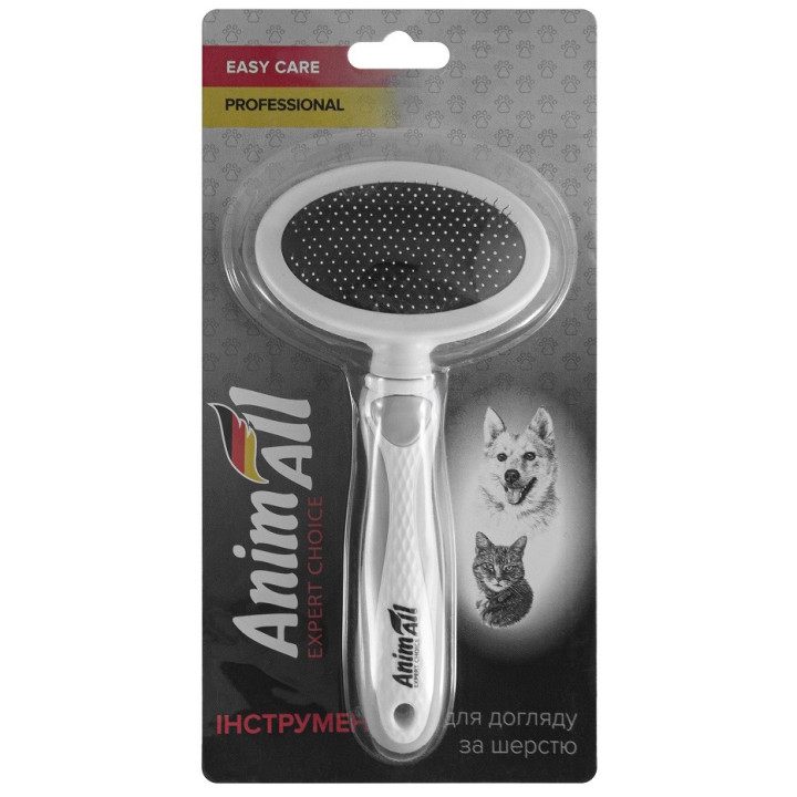 Пуходерка AnimAll Groom для животных, М, серая