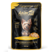 Вологий корм AnimAll для собак, курка, пауч, 80г