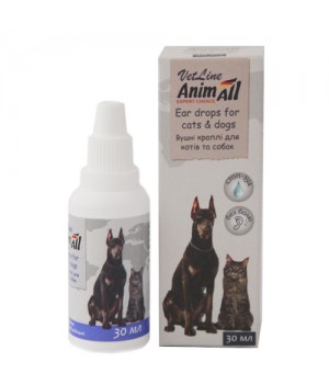 Вушні краплі AnimAll VetLine для котів і собак, 30 мл