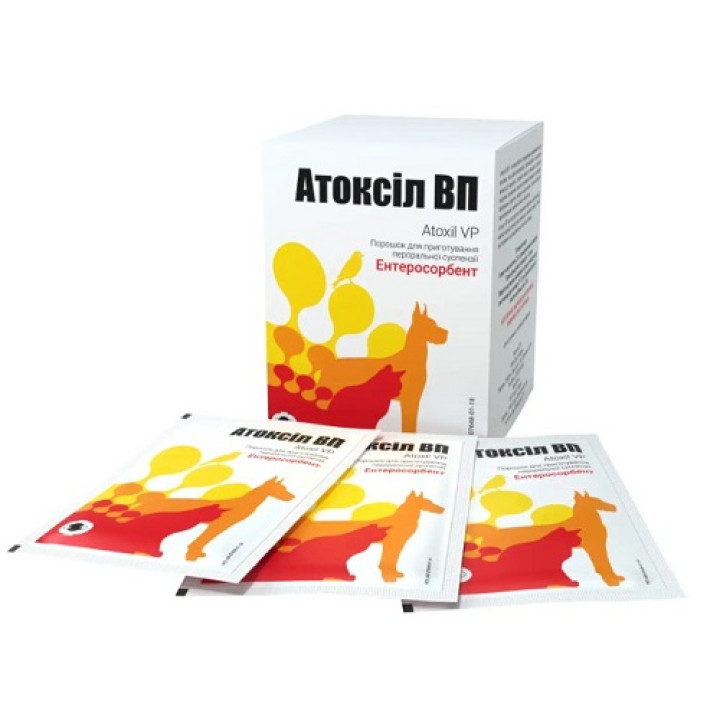 Ентеросорбент для собак та котів Атоксіл ВП 1,0г саше №10