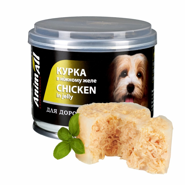 Влажный корм AnimAll для собак, курица в нежном желе, 195г