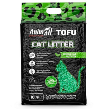 Соєвий наповнювач AnimAll Tofu Green Tea з ароматом зеленого чаю, для котів, 10 літрів (4,66 кг)