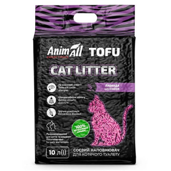 Соевый наполнитель AnimAll Tofu Lavender с ароматом лаванды, для кошек, 10 литров (4,66 кг)