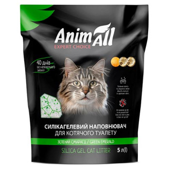 Наполнитель AnimAll Зеленый изумруд силикагелевый гигиенический для туалетов домашних животных 5 л