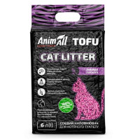 Соевый наполнитель AnimAll Tofu Lavender с ароматом лаванды, для кошек, 6 литров (2,6 кг)