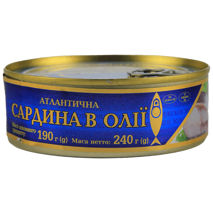 Сардина Ризьке золото атлантична 240 г