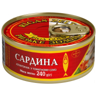 Сардина Ризьке золото атлантична смажена в томатному соусі 240 г