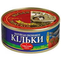 Кілька балтійська Ризьке золото смажена в томатному соусі 240 г