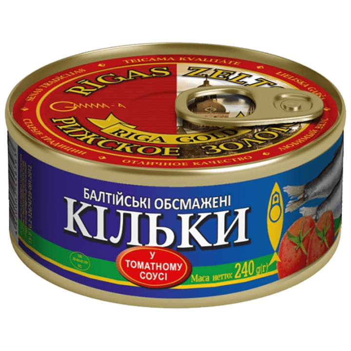 Кілька балтійська Ризьке золото смажена в томатному соусі 240 г