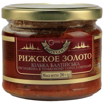 Кілька балтійська Ризьке золото смажена в томатному соусі з овочами 280 г
