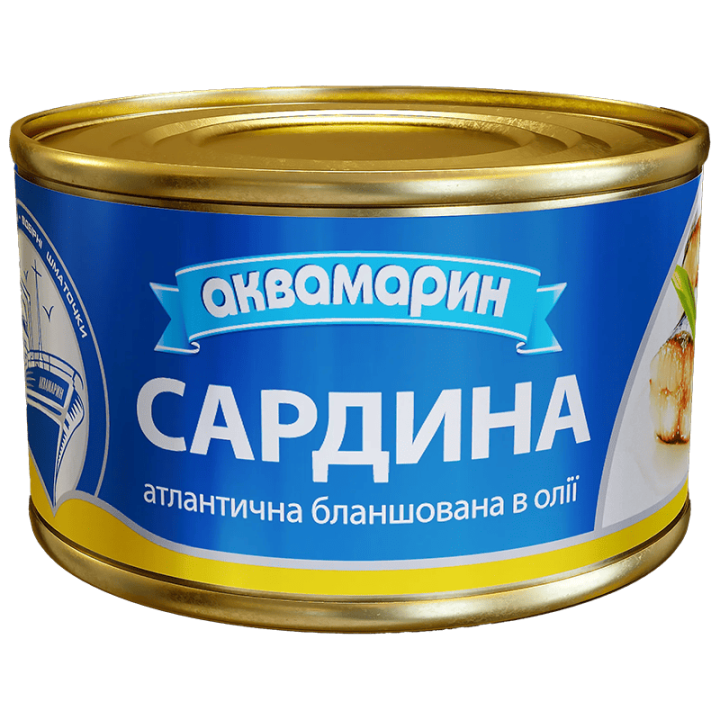 Сардина Аквамарин атлантична бланшована в олiї 230г