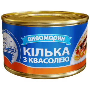 Кілька Аквамарин з квасолею в томатному соусі  230г