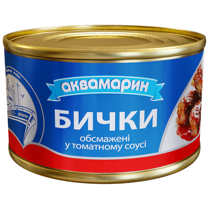 Бички Аквамарин обсмажені в томатному соусі 230 г